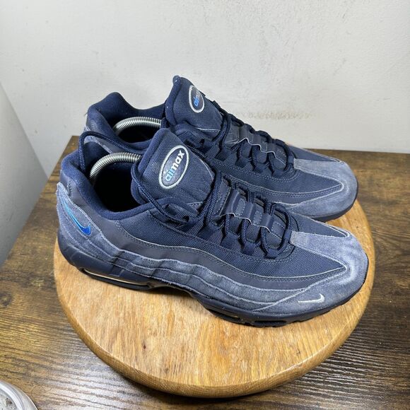 Nike Air Max 95 Shoes Mens Size 12 Blue Navy Suede Mesh Retro Running DO6704-400 - Picture 1 of 8